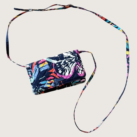 Vera Bradley Crossbody Wallet Purse Small Butterfly Flutter Pattern 2018 - Picture 1 of 13
